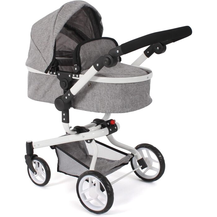Kombi-Puppenwagen Yolo 2-in-1 in Jeans-Grau - jetzt bis zu 40% günstiger