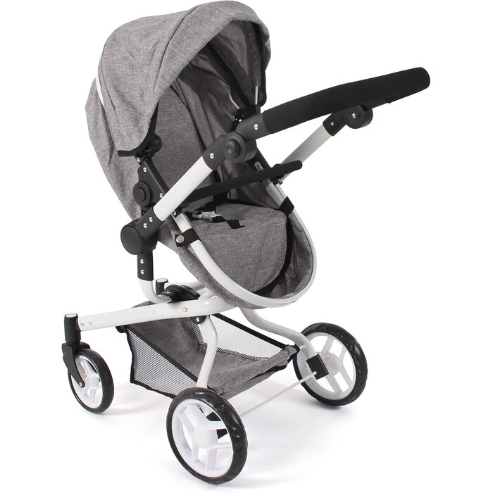 Kombi-Puppenwagen Yolo 2-in-1 in Jeans-Grau - jetzt bis zu 40% günstiger