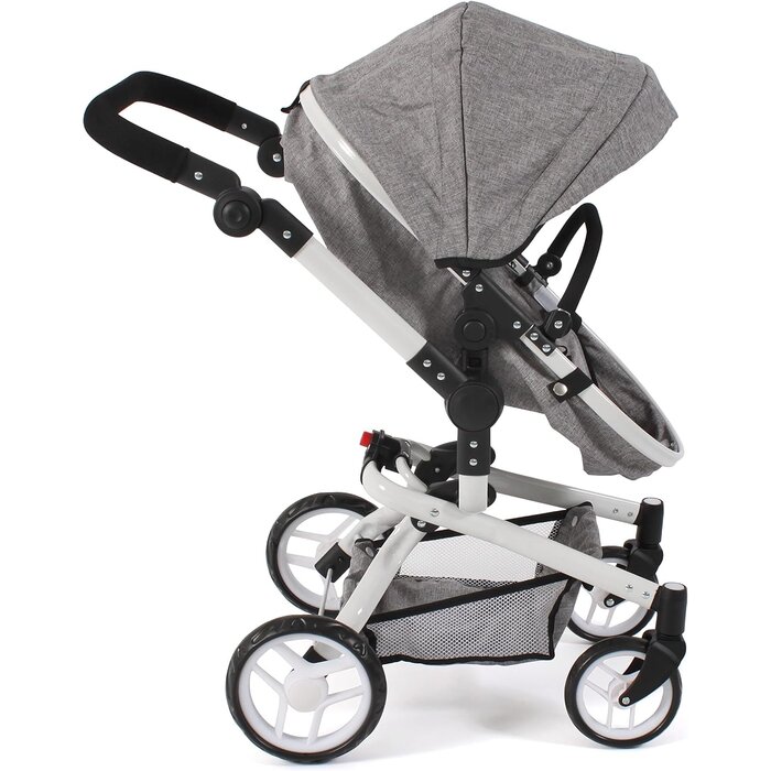 Kombi-Puppenwagen Yolo 2-in-1 in Jeans-Grau - jetzt bis zu 40% günstiger