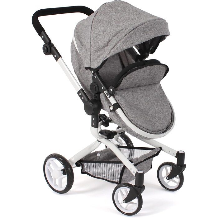 Kombi-Puppenwagen Yolo 2-in-1 in Jeans-Grau - jetzt bis zu 40% günstiger