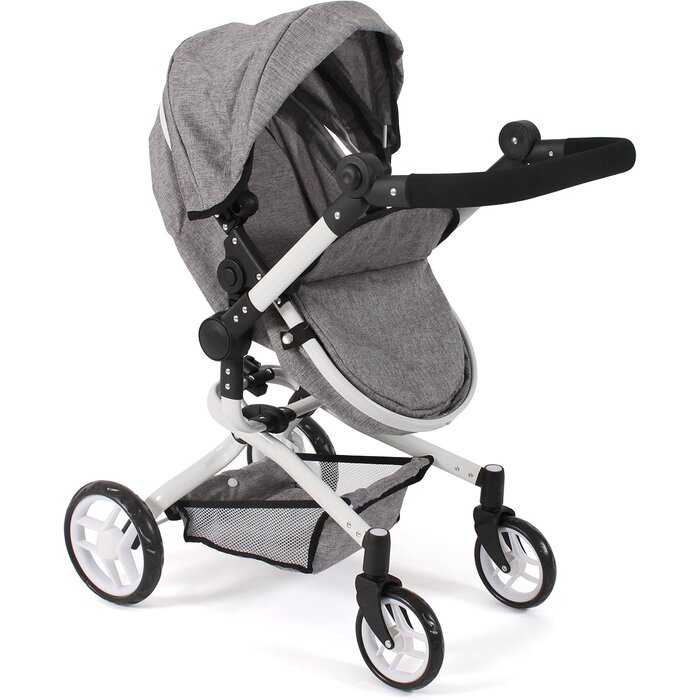 Kombi-Puppenwagen Yolo 2-in-1 in Jeans-Grau - jetzt bis zu 40% günstiger