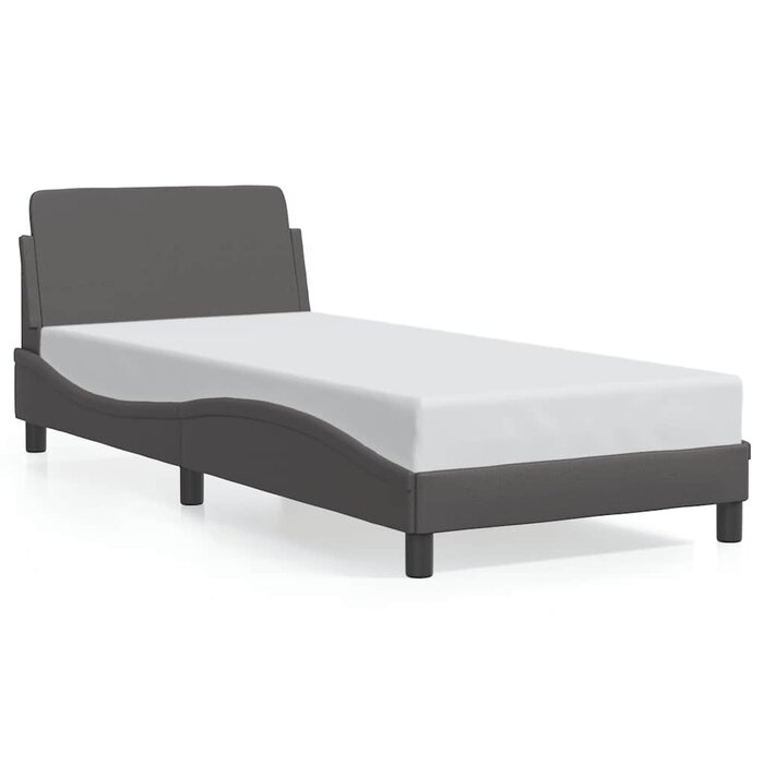 Vidaxl Bettgestell Dover 90x200 cm - Kunstleder Grau - bis zu 41% Rabatt