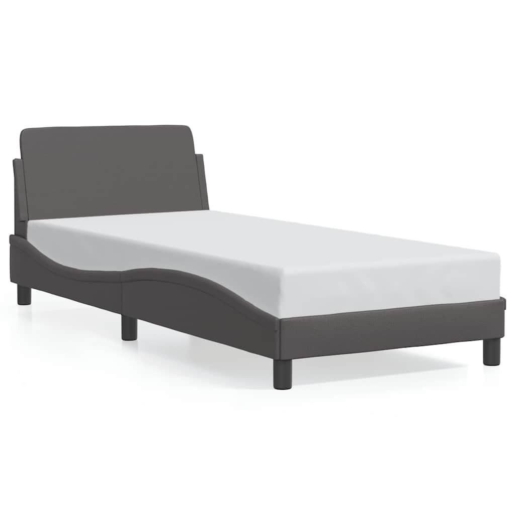 Vidaxl Bettgestell Dover 90x200 cm - Kunstleder Grau - bis zu 41% Rabatt