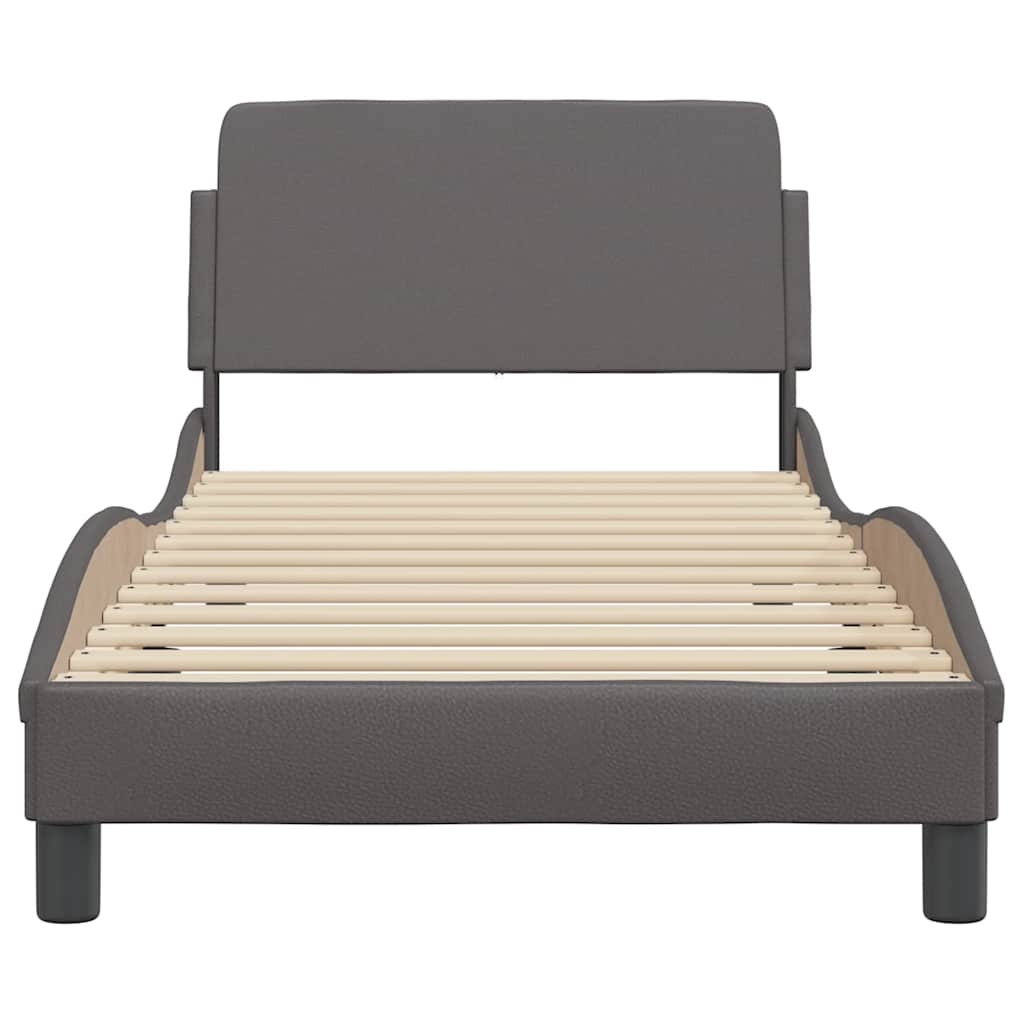 Vidaxl Bettgestell Dover 90x200 cm - Kunstleder Grau - bis zu 41% Rabatt