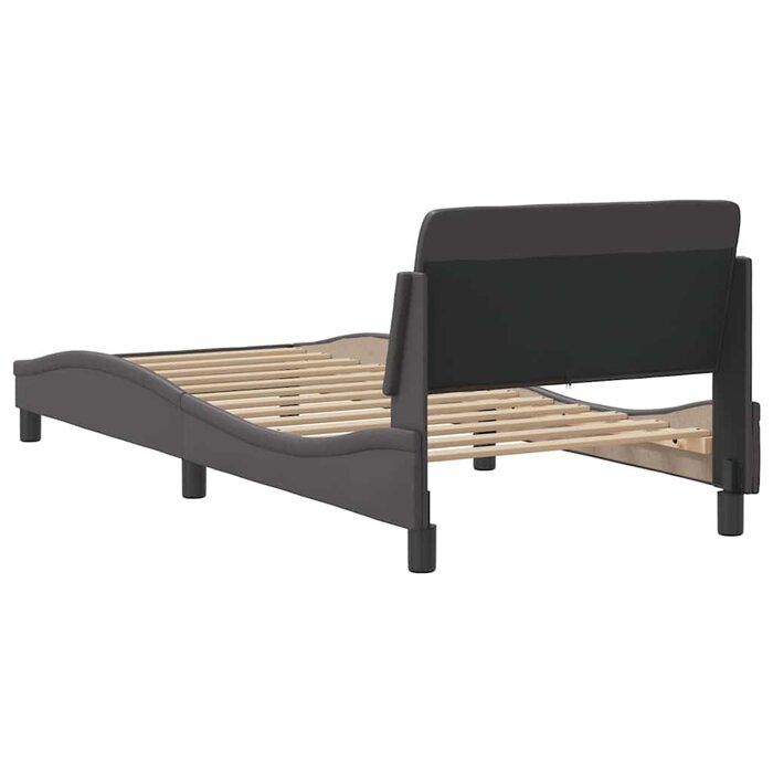 Vidaxl Bettgestell Dover 90x200 cm - Kunstleder Grau - bis zu 41% Rabatt