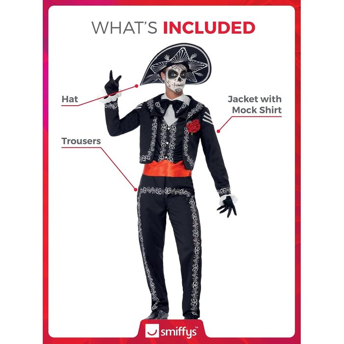 Tag der Toten Kostüm Senor Bones für Herren XL - bis zu 39% sparen