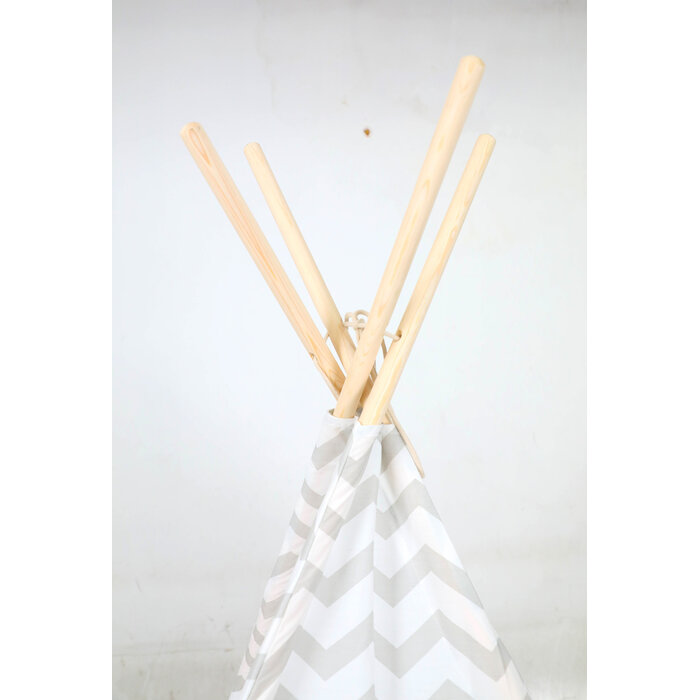 Viking Choice Kinder Tipi-Spielzelt Grau Zickzack - 120x160cm - inkl. Zubehör - bis zu 29% Rabatt