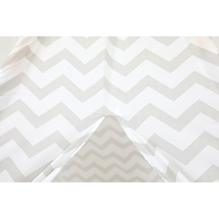 Viking Choice Kinder Tipi-Spielzelt Grau Zickzack - 120x160cm - inkl. Zubehör - bis zu 29% Rabatt
