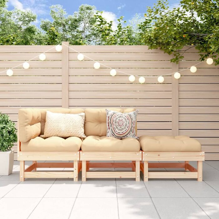 Vidaxl 3-tlg. Garten-Loungeset aus Kiefernholz - Modulares Design - bis zu 35% Rabatt