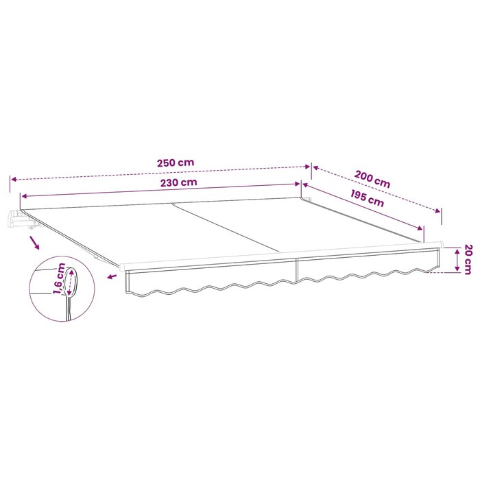 Vidaxl Ersatzbespannung für Markise Beige 235x195 cm - bis zu 42% Rabatt