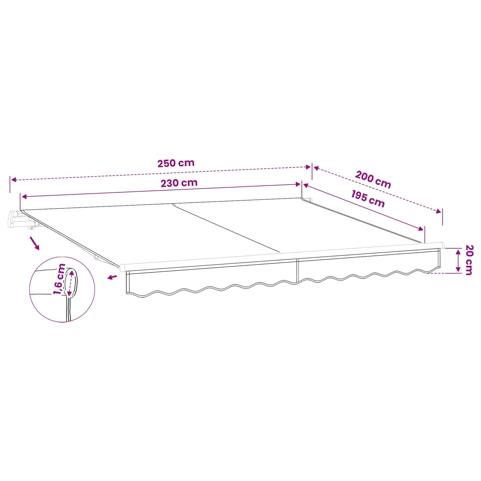 Vidaxl Ersatzbespannung für Markise Beige 235x195 cm - bis zu 42% Rabatt