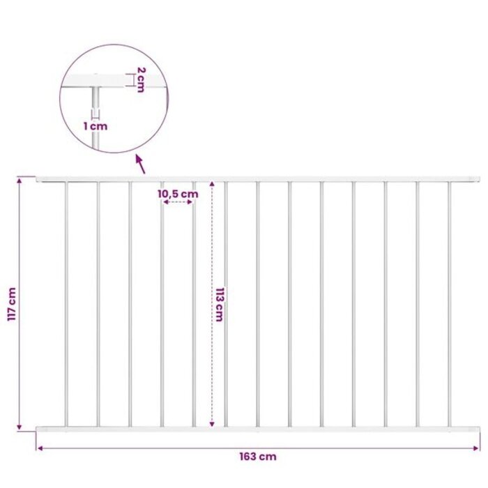 Vidaxl Gartenzaun-Element Woerden 163x117 cm Weiß - Outlet-Deal bis zu 33% sparen