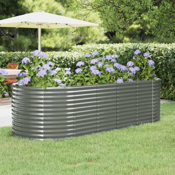 Vidaxl Großes Stahl-Hochbeet 249x100 cm - Grau - bis zu 41% sparen