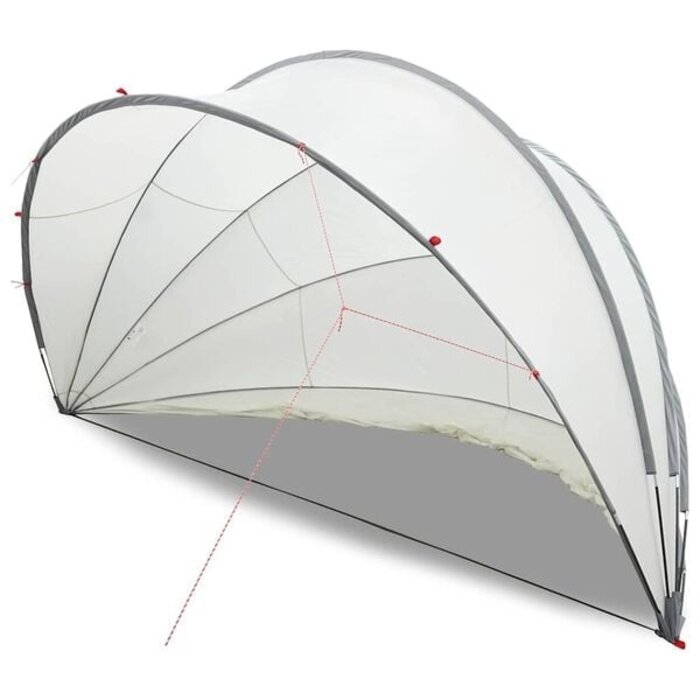 Vidaxl Poolüberdachung Kuppelzelt 500x500x236 cm - Grau-Orange - bis zu 30% Rabatt