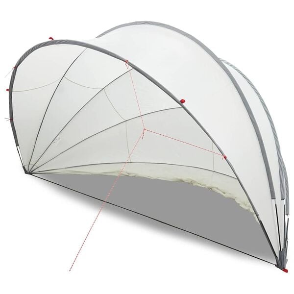 Vidaxl Poolüberdachung Kuppelzelt 500x500x236 cm - Grau-Orange - bis zu 30% Rabatt