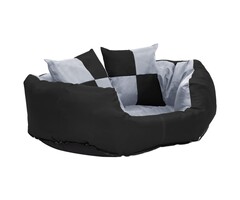 Vidaxl Wendbares Hundekissen 65x50x20 cm Grau/Schwarz - Sparen Sie bis zu 34%