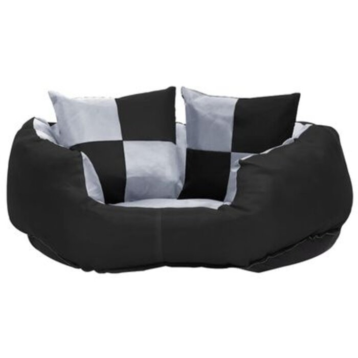 Vidaxl Wendbares Hundekissen 65x50x20 cm Grau/Schwarz - Sparen Sie bis zu 34%