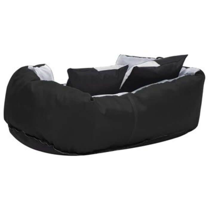 Vidaxl Wendbares Hundekissen 65x50x20 cm Grau/Schwarz - Sparen Sie bis zu 34%