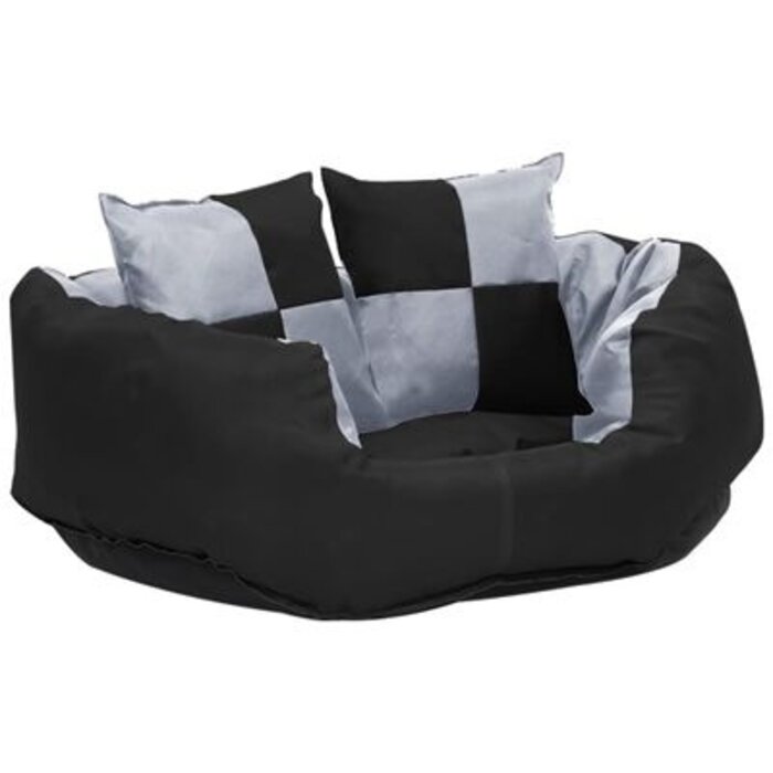 Vidaxl Wendbares Hundekissen 65x50x20 cm Grau/Schwarz - Sparen Sie bis zu 34%