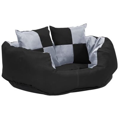 Vidaxl Wendbares Hundekissen 65x50x20 cm Grau/Schwarz - Sparen Sie bis zu 34%