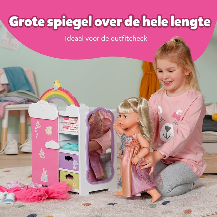 Baby Born Puppenkleiderschrank mit Licht & Sound - Regenbogen-Design - bis zu 39% sparen