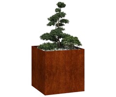 Vidaxl Großer Pflanzkübel aus Stahl 80x80x80 cm - Rostbraun - bis zu 41% Rabatt