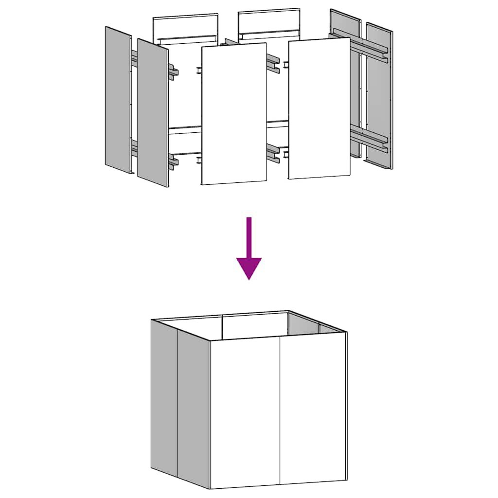 Vidaxl Großer Pflanzkübel aus Stahl 80x80x80 cm - Rostbraun - bis zu 41% Rabatt