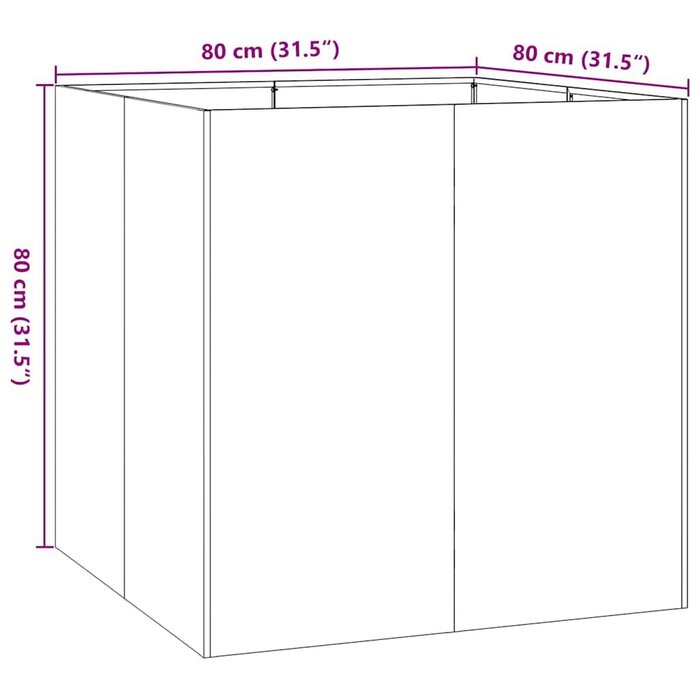 Vidaxl Großer Pflanzkübel aus Stahl 80x80x80 cm - Rostbraun - bis zu 41% Rabatt