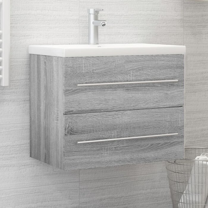 Vidaxl Waschtischunterschrank 60cm Grau Sonoma Eiche - Outlet mit bis zu 40% Rabatt