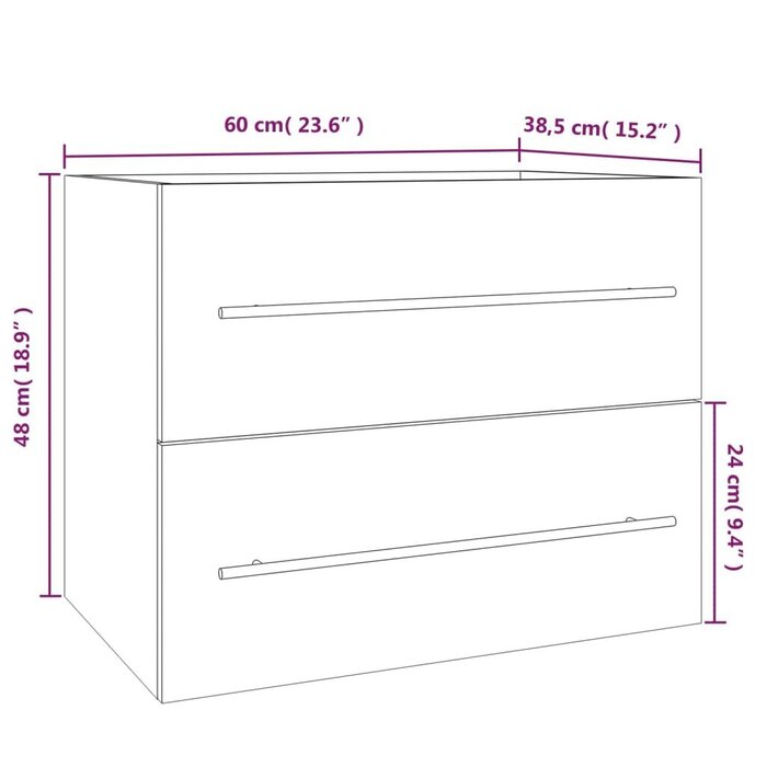 Vidaxl Waschtischunterschrank 60cm Grau Sonoma Eiche - Outlet mit bis zu 40% Rabatt