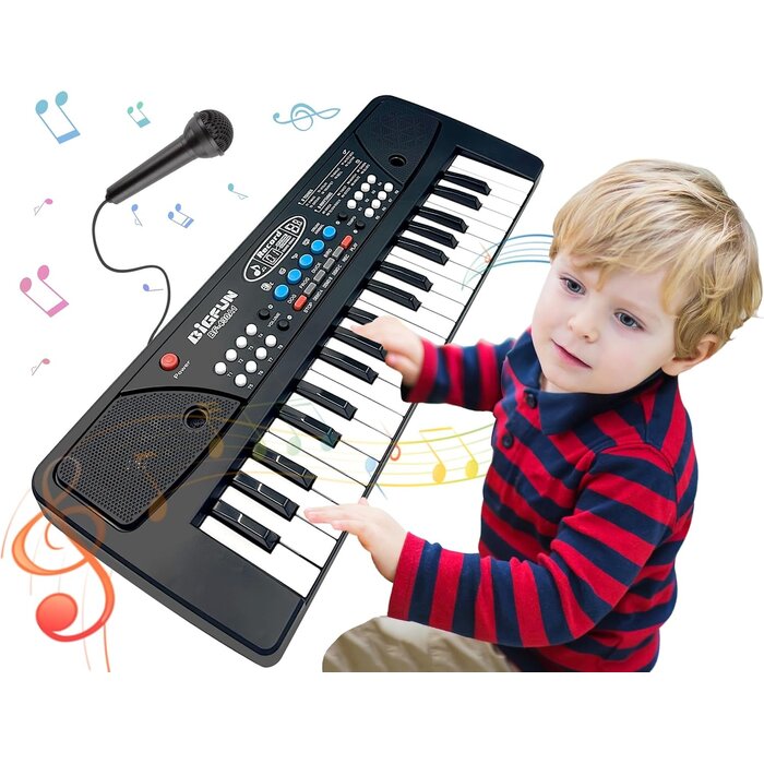 Kinder-Keyboard mit 37 Tasten & Mikrofon - Schwarz - bis zu 37% Rabatt