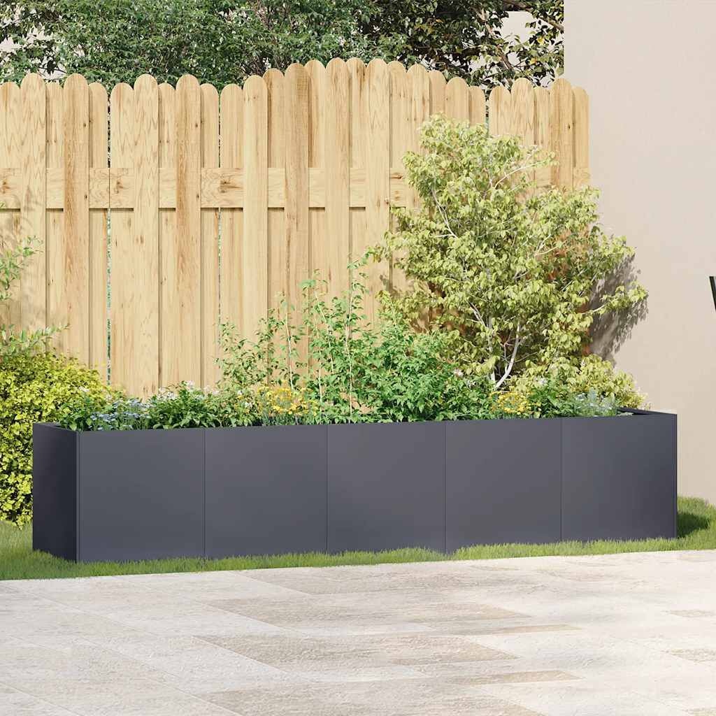 Vidaxl Großer Pflanzkübel 200x40x40 cm Stahl Anthrazit - bis zu 37% reduziert