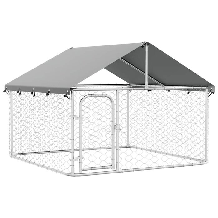 Vidaxl Hundezwinger mit Dach 200x200x150cm - Verzinkter Stahl - bis zu 41% Rabatt