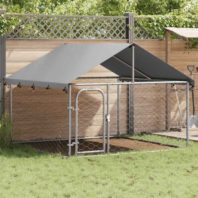 Vidaxl Hundezwinger mit Dach 200x200x150cm - Verzinkter Stahl - bis zu 41% Rabatt