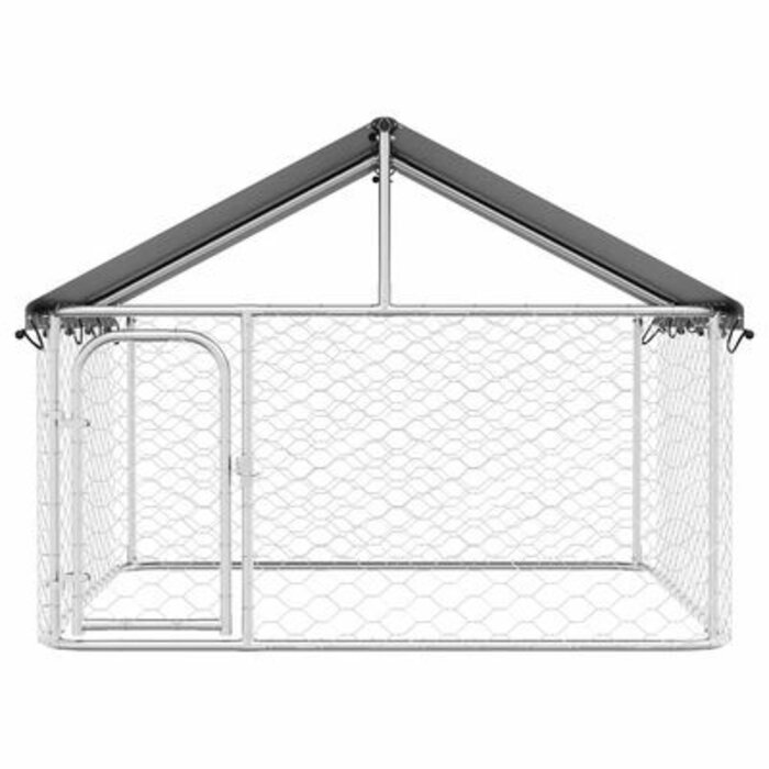 Vidaxl Hundezwinger mit Dach 200x200x150cm - Verzinkter Stahl - bis zu 41% Rabatt
