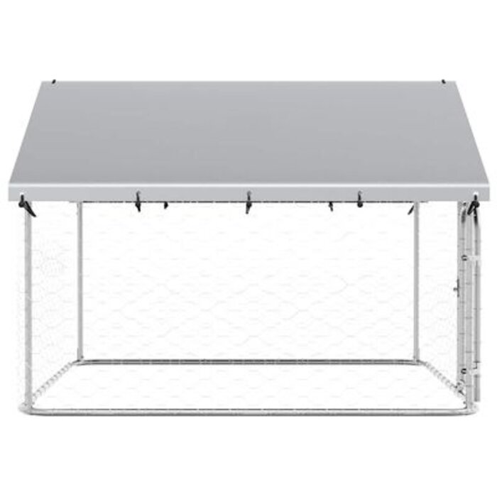 Vidaxl Hundezwinger mit Dach 200x200x150cm - Verzinkter Stahl - bis zu 41% Rabatt