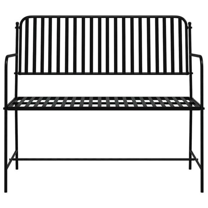 Vidaxl Moderne 2-Sitzer Gartenbank aus Stahl, Schwarz - bis zu 30% Rabatt