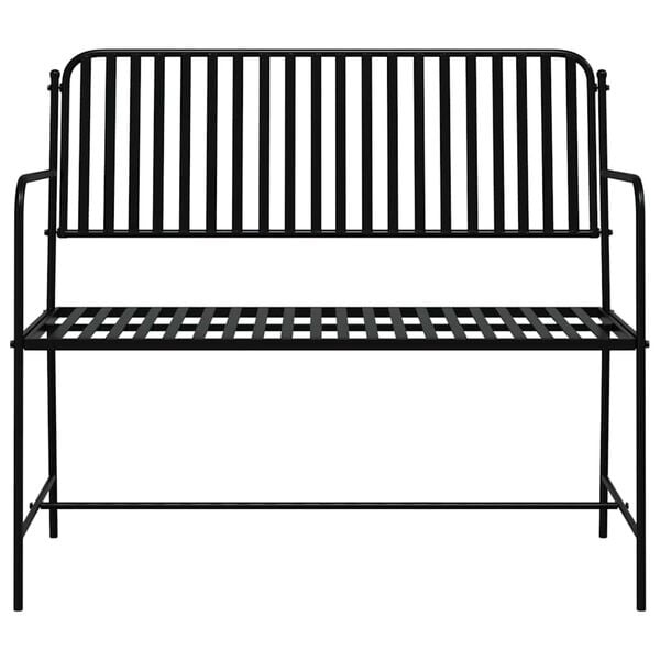 Vidaxl Moderne 2-Sitzer Gartenbank aus Stahl, Schwarz - bis zu 30% Rabatt