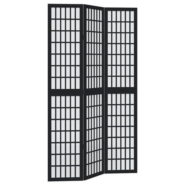 Vidaxl Spanische Wand aus Massivholz, Schwarz, 3 Paneele - bis zu 36% Rabatt