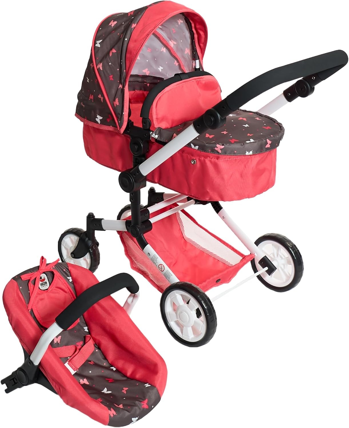 3-in-1 Kombi-Puppenwagen Butterfly - Höhenverstellbar - bis zu 41% sparen