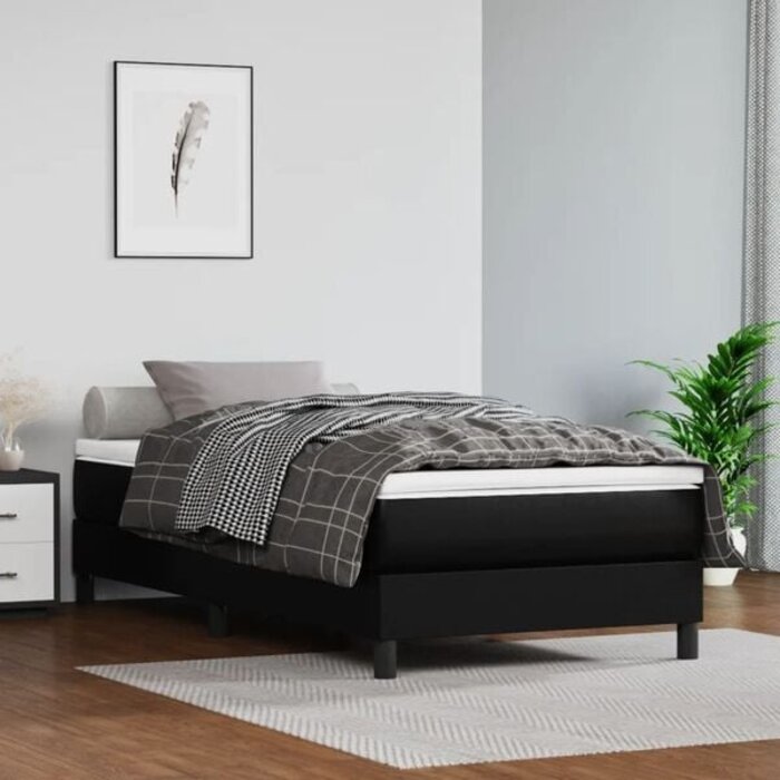 Vidaxl Boxspringbett 100x200 cm Kunstleder Schwarz - bis zu 41% reduziert