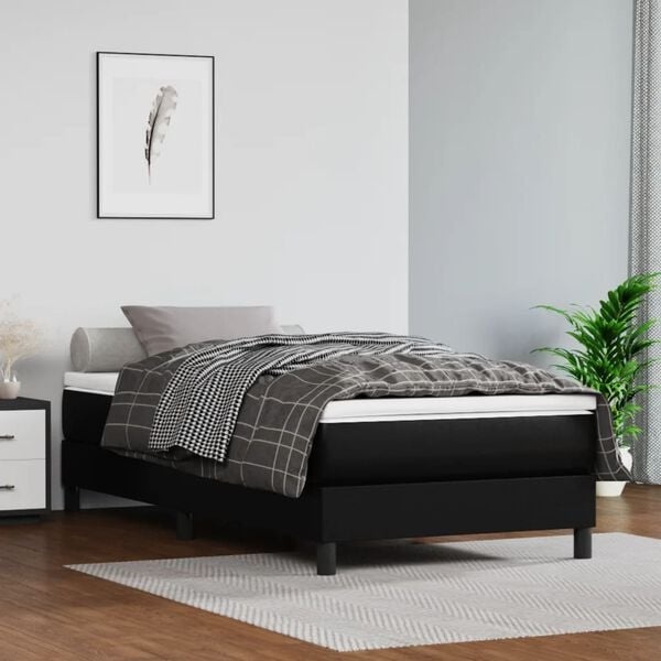 Vidaxl Boxspringbett 100x200 cm Kunstleder Schwarz - bis zu 41% reduziert