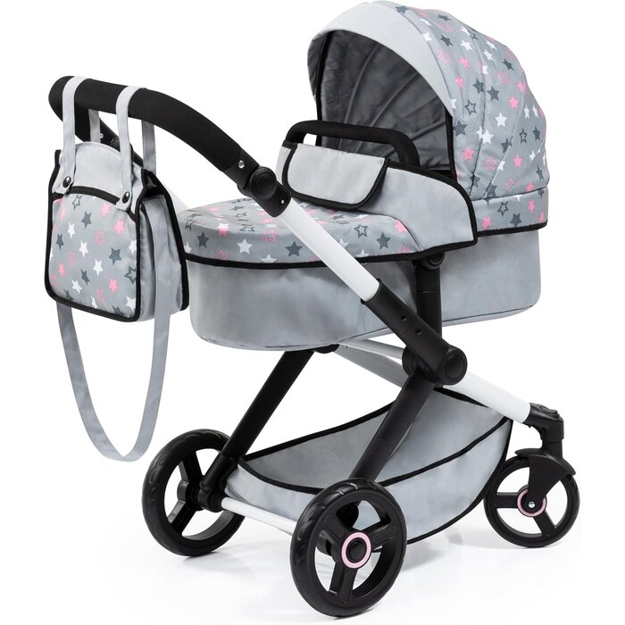 Puppenwagen 2-in-1, höhenverstellbar - Rosa - Jetzt bis zu 35% sparen