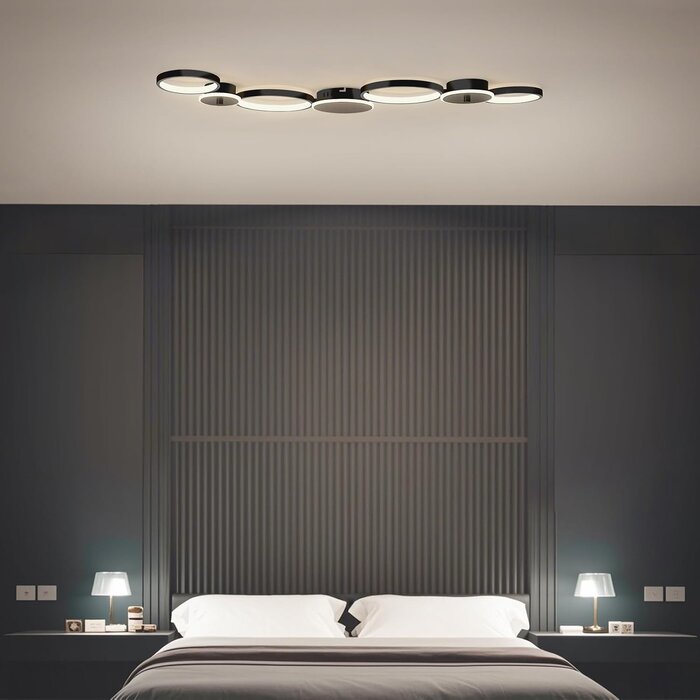 Amazon Moderne 7-Ring LED-Deckenleuchte dimmbar, 62W, 5300 lm - Jetzt bis zu 34% sparen