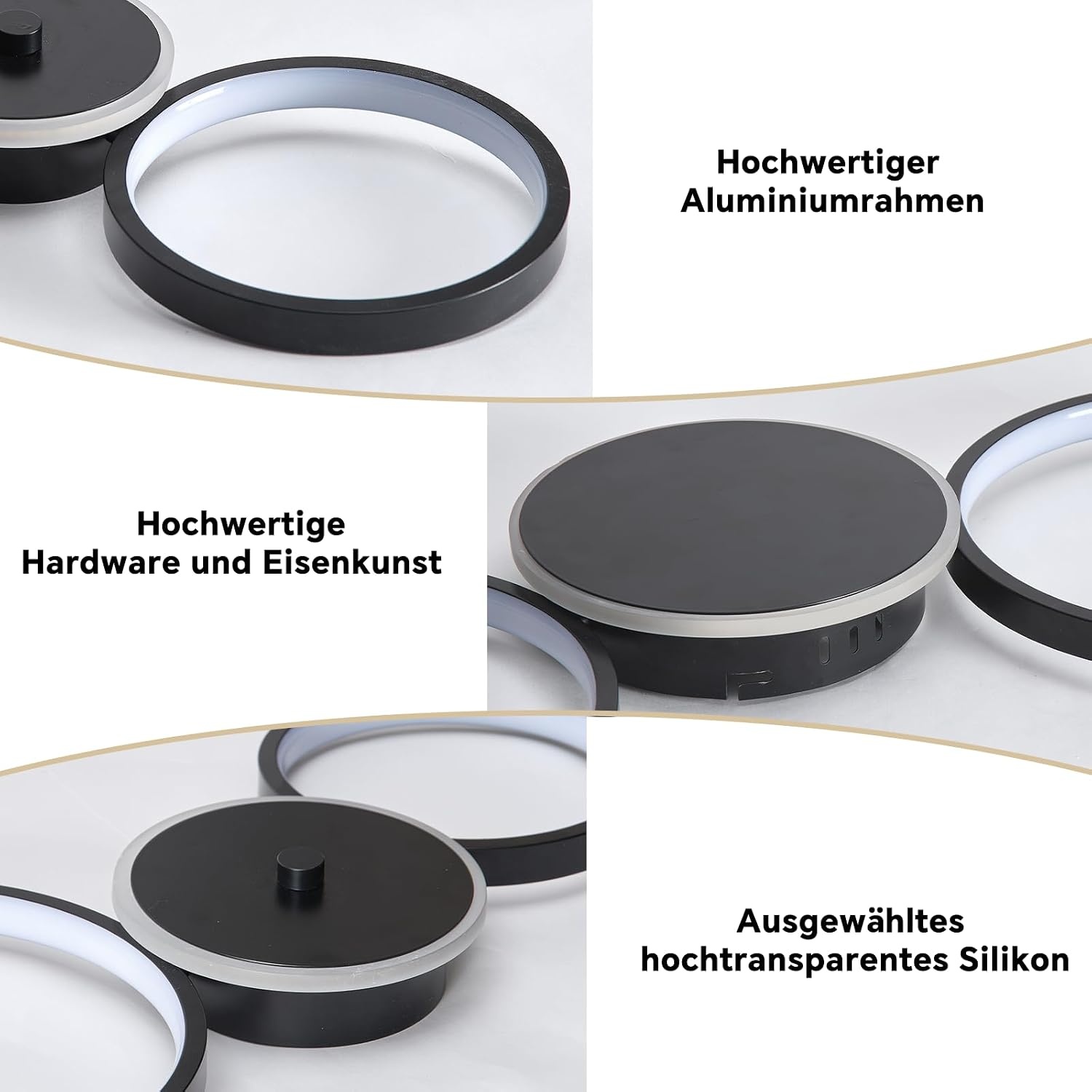 Amazon Moderne 7-Ring LED-Deckenleuchte dimmbar, 62W, 5300 lm - Jetzt bis zu 34% sparen