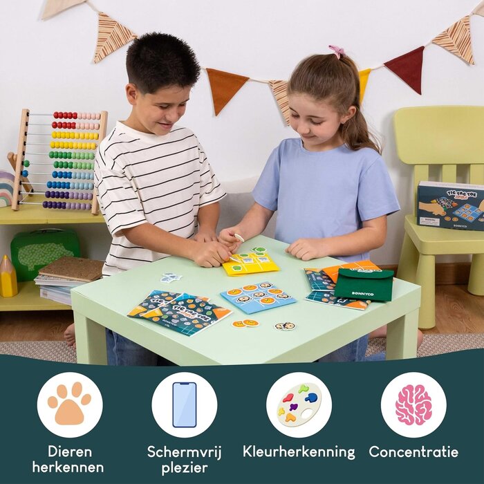 16er Set Tic-Tac-Toe aus Filz - Dschungel-Tiere - bis zu 32% Rabatt