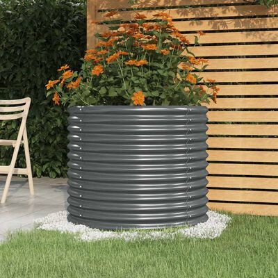 Vidaxl Runder Pflanzkübel 80x68cm Anthrazit - Stahl - bis zu 43% Rabatt im Outlet