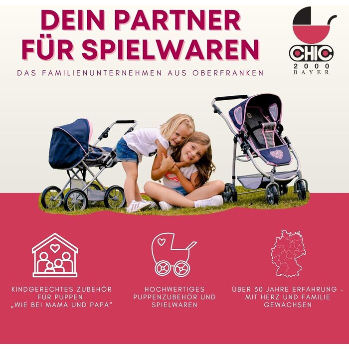 Puppen-Etagenbett für Puppen bis 48 cm, Holz, weiß-rosa - bis zu 39% Rabatt