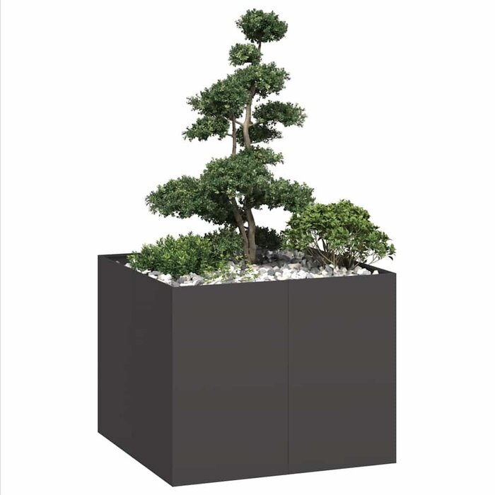 Vidaxl Großes Pflanzbeet 100x100x80cm aus Stahl - Schwarz - bis zu 41% sparen