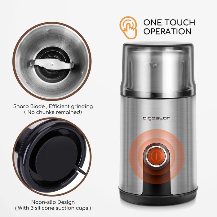 Edelstahl Kaffeemühle 200W, 75g - Jetzt bis zu 31% Rabatt im Outlet